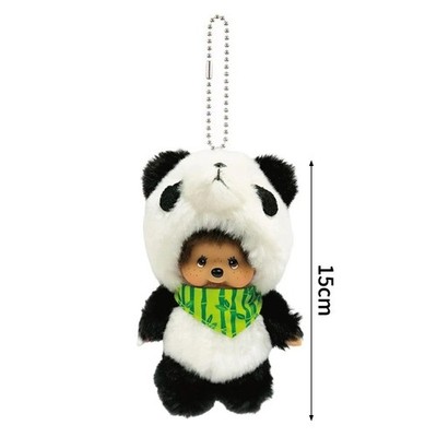 Sekiguchi Monchhichi SS Girl Plush Doll with Keychain Japan Kawaii