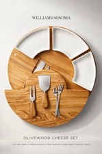 Williams Sonoma Elite Olivewood Cheese Board Set Rare Discontinued New Old Stock
