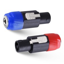 Speakon to 1/4 Adapter Connector - 2 Pack Speak on Male to 1/4 Inch Female Ad...