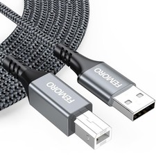 USB Printer Cable 15 Foot, Long USB Type a to B Printer Cable 2.0 15Ft Braided C