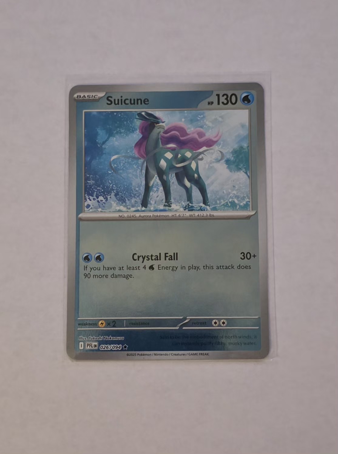 Suicune 026/094 Reverse Holo - Me02: Phantasmal Flames Pokémon TCG - NM
