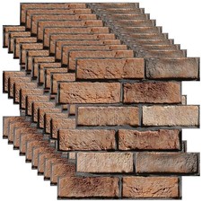 3D Wall Panels Peel and Stick,10 Pack 3D Brick Wallpaper Peel and Stick,Water...