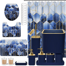 Bathroom Set - 26PC Bathroom Set with Shower Curtain and Rugs, Bathroom Accessor