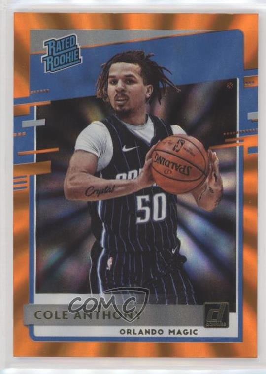 2020-21 Panini Donruss Rated Rookies Orange Laser Cole Anthony #208 0ad