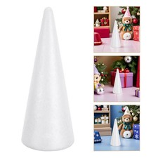Durable White Foam Cones 6Pcs for DIY Christmas Crafts and Floral Designs