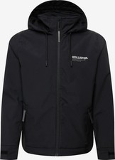 Hollister Mens All-Weather Windbreaker Full Zip-Up Jacket Black Size L NWT