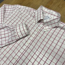 Brooks Brothers Regent Men's Long Sleeve Button Down Size Large Pink Checkered