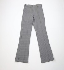 Deadstock Vintage 70s Streetwear Mens 29x33 Houndstooth Knit Wide Leg Pants USA
