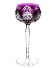 Val St Lambert Epinal Amethyst Purple Cut to Clear Crystal Wine Glass Goblet