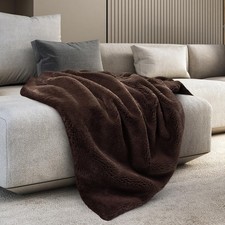 Mon Chateau Luxury Ultimate Plush Faux Fur Throw with 6cm Foldover for Couch,...