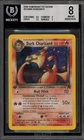 Pokemon Dark Charizard Team Rocket 1st Ed Holo 4 Mislabeled Card Number BGS 8