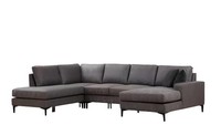 Graues Designer Sofa Moderne Wohnzimmer Stoffcouch Designer U-Form MöBel