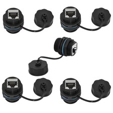 5PCS RJ45 Panel Mount Waterproof Connector,Shielded RJ45 CAT5E/6 Industrial B...