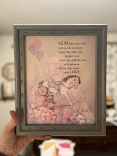 Vintage Nursery Wall Art Child Blessing Prayer Teddy Bear Rocking Horse Print