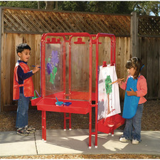 4WAPE Adjustable Indoor-Outdoor Metal Frame Easel with Paint-On Acrylic Panels f