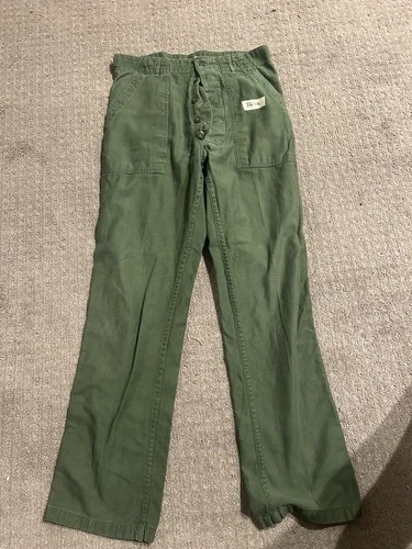 Vintage Military Pants Size 32x32 Trousers 60s 70s Vietnam Green Military