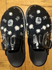 Women Clog Rhinestones Shiny Black Slippers size 8 New