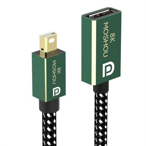 DP Mini Display Port Male To Display Port DP Female 8K@60Hz 4K@144Hz Adapter - Picture 2 of 5