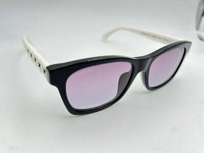 CHANEL Acetate Polarized Square Sunglasses 5417 Black 1077956