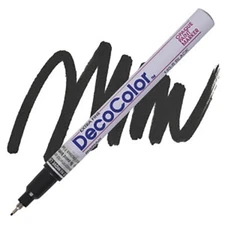 DecoColor, Paint Marker, Black Ink, Extra Fine Point, Opaque, Permanent, Gloss