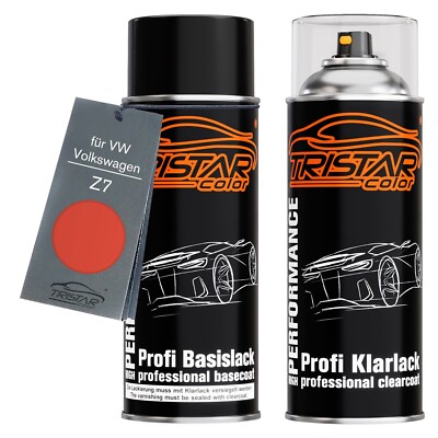 Autolack Spraydosen Set für VW Volkswagen Z7 Sundown Orange Basislack Klarlack
