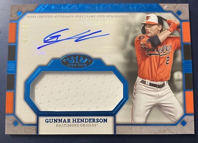 2024 topps tier one Gunnar Henderson Game used patch autograph 