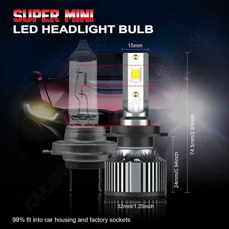 For Chevrolet Optra 2004-2010 6X White LED Headlight Hi/Lo + Fog Light Bulbs Kit - Image 2 of 4