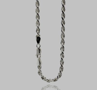 SEIL 080/925 STERLINGSILBER KETTE/SEIL DESIGN/24 ZOLL LANG/KARABINERVERSCHLUSS