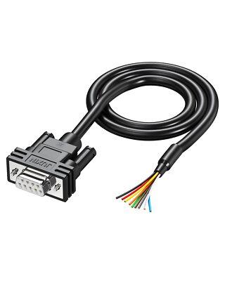 DB9 Extension Cable 9 PIN Female Connector to Bare Wire D-SUB 9-Pin RS232 Ser...