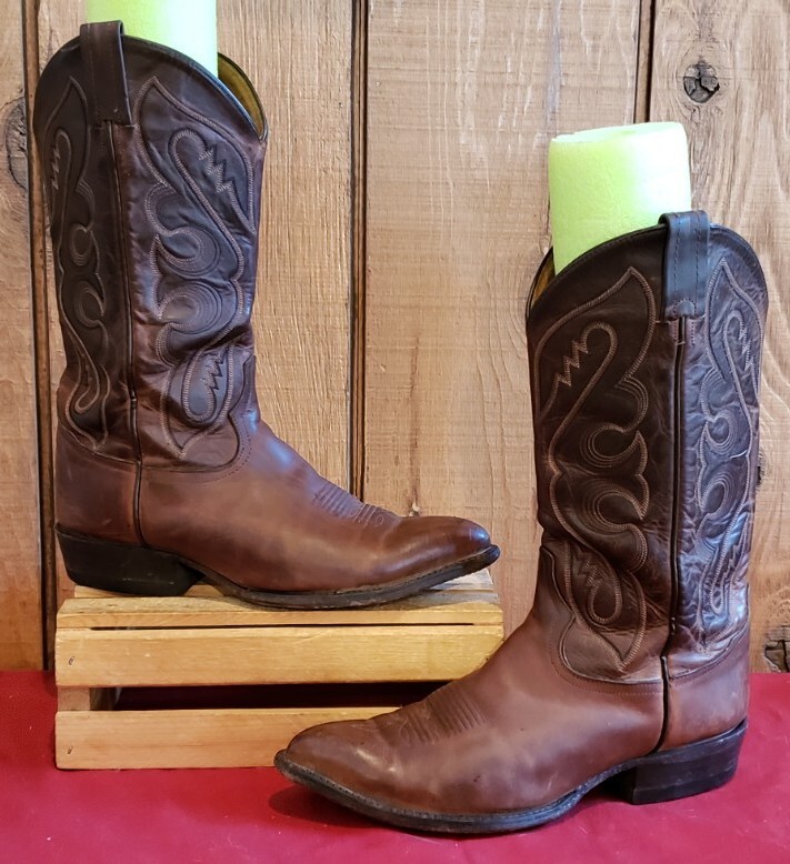Tony Lama Brown Leather Cowboy Boots Mens Sz 12D Pointed Toe Style 6478 USA Made Tony Lama Men main image 3