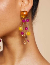 Long Resin Acrylic Earrings Big Multi Color Drop Statement Women Fashion Jewelry