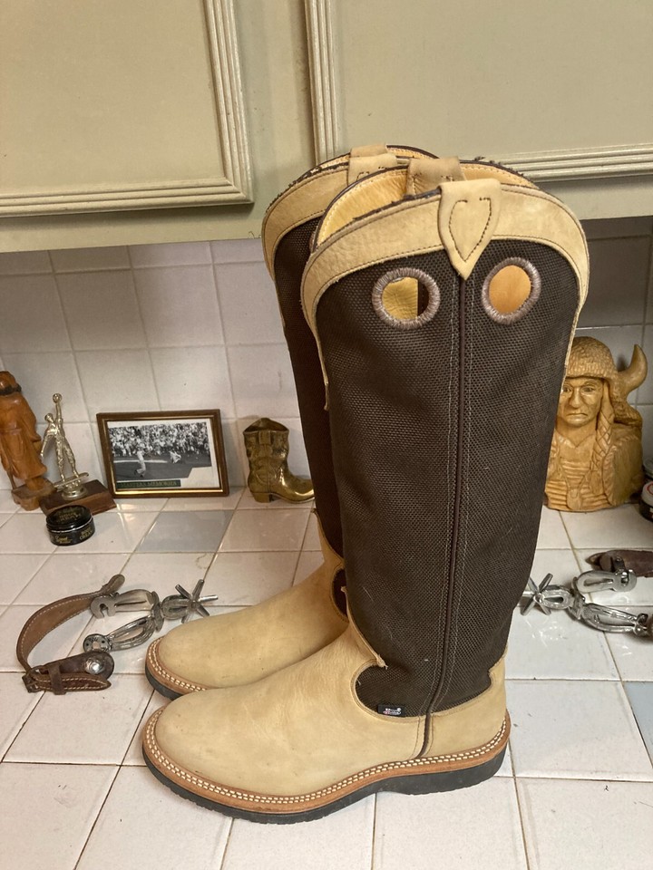 JUSTIN SNAKE HUNTER BITE PROOF WESTERN COWBOY TALL BOSS BOOTS ...