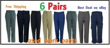 6 Used Uniform Work Pants Cintas, Aramark, Dickies, Redkap. FREE SHIPPING