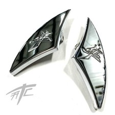 HAYABUSA CHROME KANJI ENGRAVED FRAME SLIDER WINGS 1999-2007 SUZUKI HAYABUSA