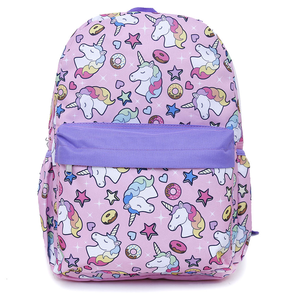 バッグ Unicorn Backpack Girls Large School Backpack Pink All Over Prints