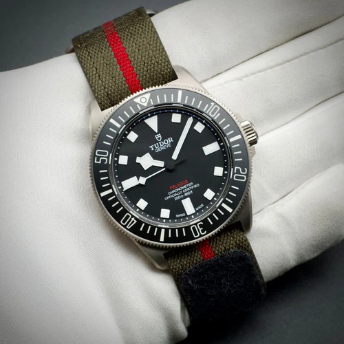 Tudor Pelagos FXD 42mm Titanium Black Dial Canvas Strap Box M25717N-0001 25717N