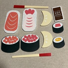 Wooden Wood Play Food Sushi Rice Shrimp Tuna Target Bullseye Playground Retired