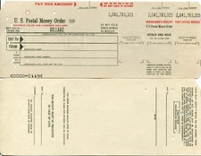 1960's Unused - U.S. POSTAL MONEY ORDER - Invalid after 20 Years for Collectors