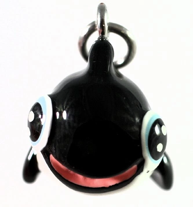 Dije, 2 adorables dijes de ballena negra pintados a mano de resina tridimensional Foto 3 de 4
