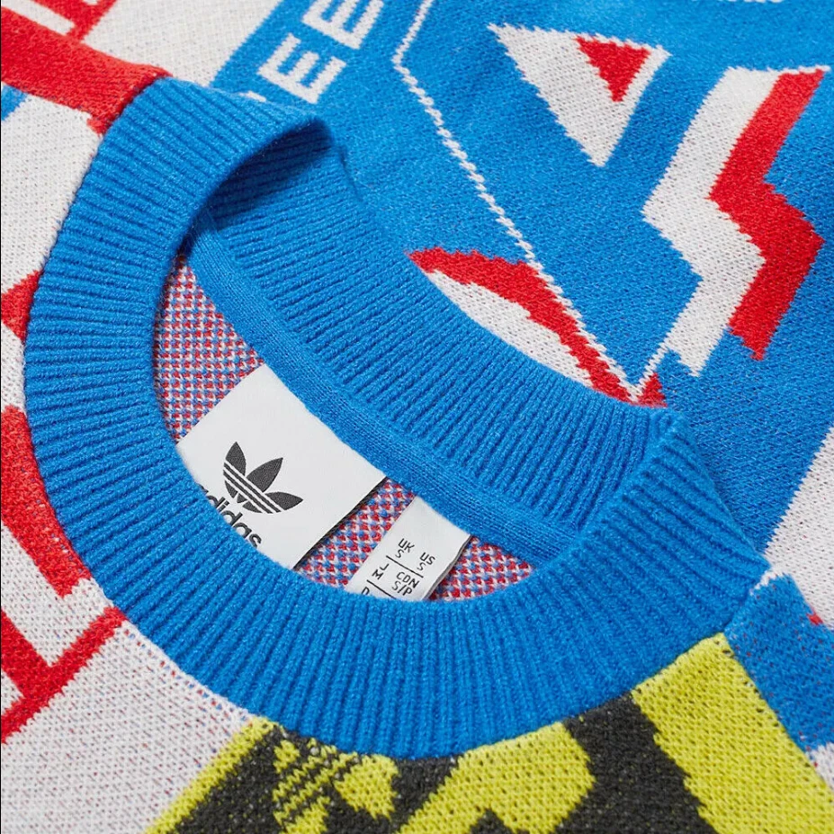 Adidas knit online scarf crewneck sweater