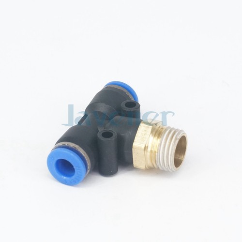 LOT5 1/8"-1/2" BSP Male x Tube O/D 4-12mm Tee Pneumatic Pushfit Pipe Connector - Picture 23 of 49