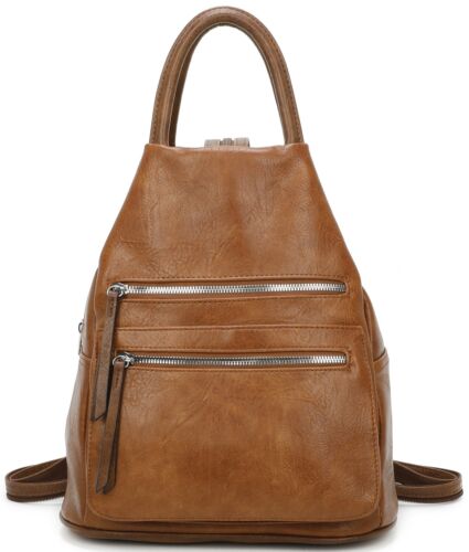Damen Tasche Rucksack 2 in 1 Schultertasche Shopper Citybag Veganes Leder 7093 - Bild 15 von 18