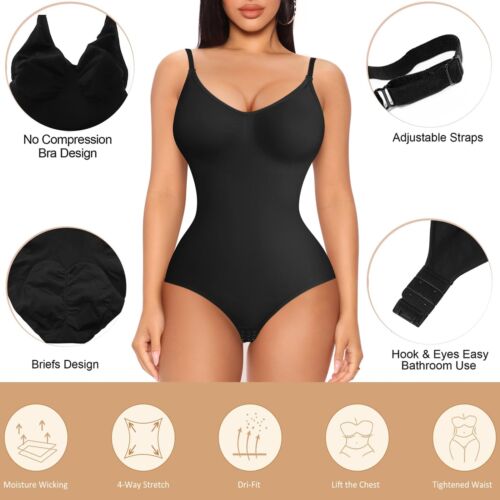 Snatched Bodysuit Tummy Control Bodysuit Snatched Shapewear Slimming Seamless - 第 3/26 張圖片