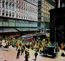 1908 Busy Corner State & Madison Str Chicago Ill Postcard P Schmidt Publ Germany