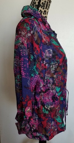 Ruby Rd Favorites Women Size 8 Multi Color See Thru Full Zip Jacket New (K-414) - Picture 4 of 9