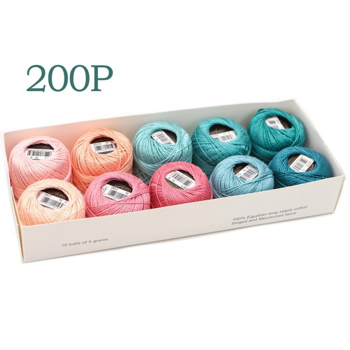 Cotton Pearl Thread 10 Assorted Colors Collection 5 Grams 40 Meters Ball 20 Sets - Picture 4 of 46