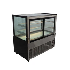 TECHTONGDA 47" Floor Standing Refrigerated Cake Showcase Bakery Cabinet 220V