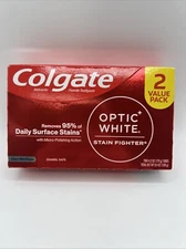 Colgate Optic White Stain Fighter Whitening Toothpaste 4.2 Oz Twin Pack