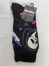 Bioworld GhostFace Scream Horror 2 Pack Crew Socks Unisex 9-11 NWT