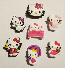 Hello Kitty Shoe Charms 7 PC Set Croc Compatible. For Shoes.